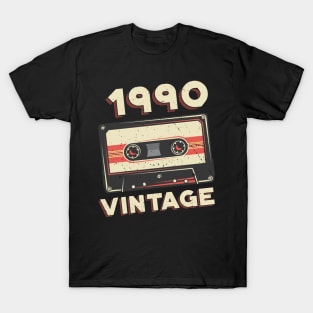 Vintage 1990 Retro Cassette Tape 30th Birthday T-Shirt